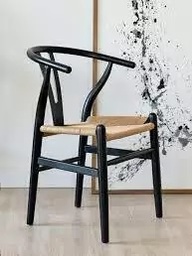 SILLA WISHBONE CAÑO NEGRA