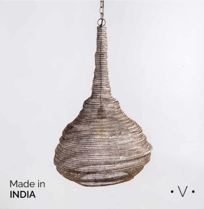 LAMPARA COLGANTE MADHUR SILVER ANTIQUE 72X50 CM