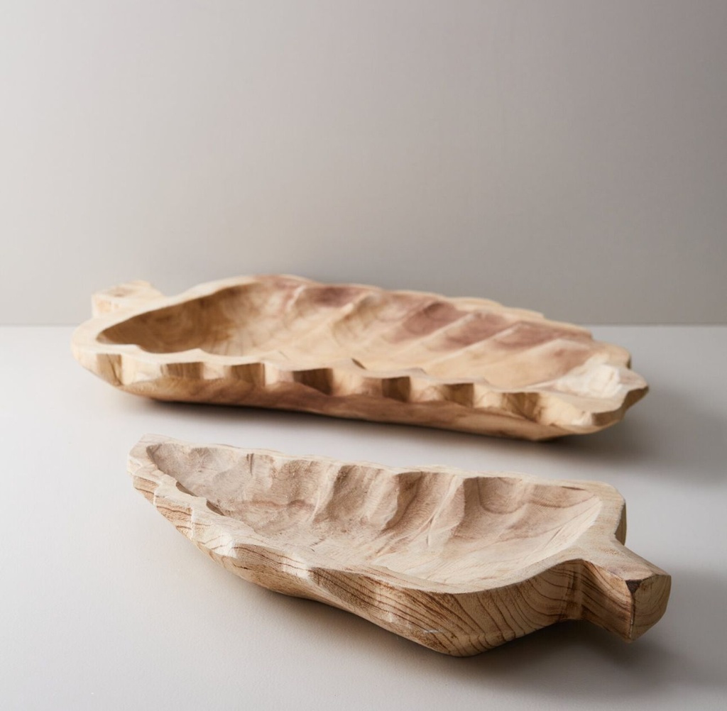 CENTRO DE MESA MADERA HOJA