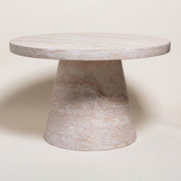 MESA BAJA REDONDA TRAVERTINO 40X60 CM