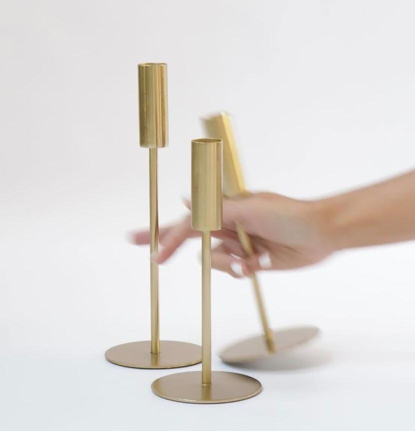 CANDELABRO THICK LARGE GOLD