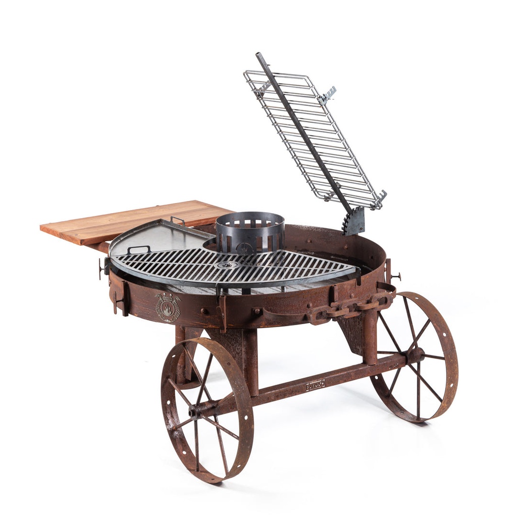 FOGONERO RAGNAR 120 - PARRILLA + CRUZ LIBRO + PLANCHA + BRASERO + SOPORTE TABLA