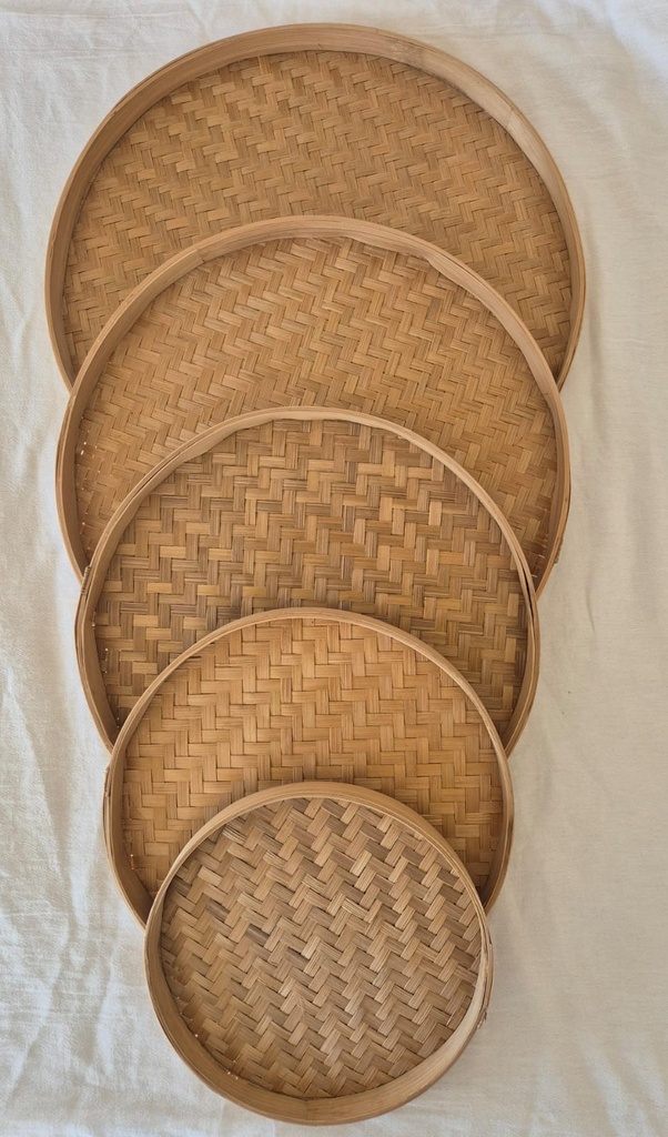 BANDEJAS PLANAS BAMBOO NAT. 45 CM (SET x 5)