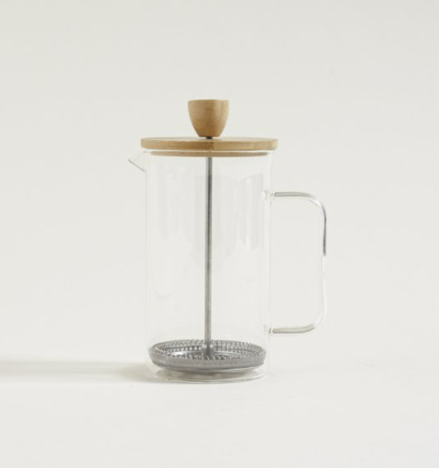 CAFETERA CON EMBOLO TAPA BAMBOO 600 ML