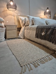 ALFOMBRA DE YUTE TEJIDA 70x140CM - CRUDO