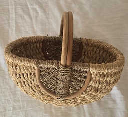 CESTO DE SEAGRASS CON MANIJA MADERA