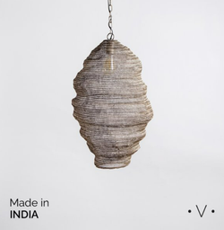 LAMPARA COLGANTE MADHUR SILVER ANTIQUE 64X46 CM