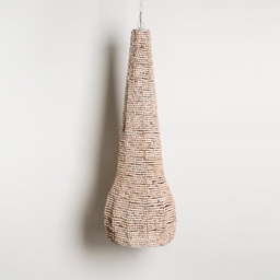 LAMPARA COLGANTE DE MADERA NATURAL Y HIERRO 135,5X43 CM