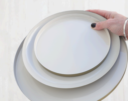 Bandejas redondas - (2 productos)Gold/Opaque white