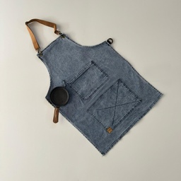 DELANTAL JEAN BLUE/BLACK LASER